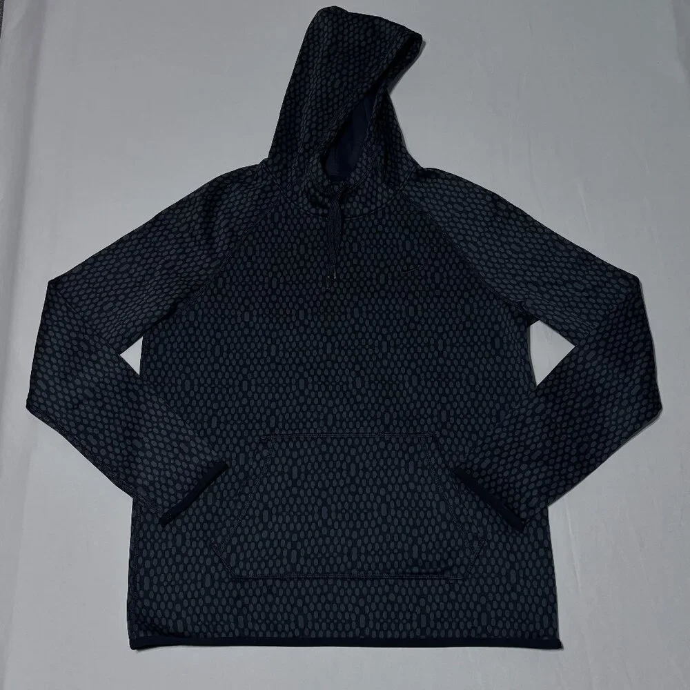 Nike‎ Therma-Fit Black Dot Pattern Hoodie Medium Thumbholes Pullover Sweatshirt
